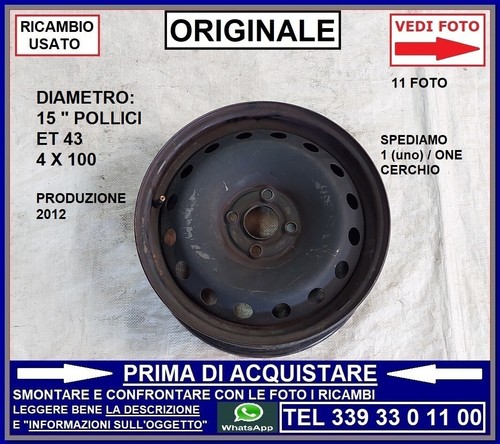 Cerchio ruota ferro 15 - cerchio,